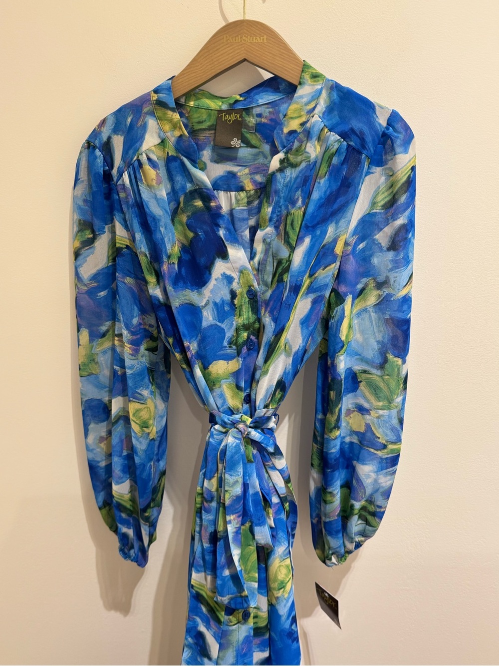 Taylor Blue & Green Floral Tie-Waist Maxi Dress - Picture 2 of 9